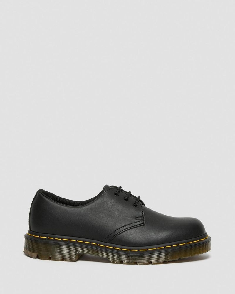 Black Dr Martens 1461 Slip Resistant Leather Oxford Shoes (Industrial Full Grain) Shoes | YX67-A9TD