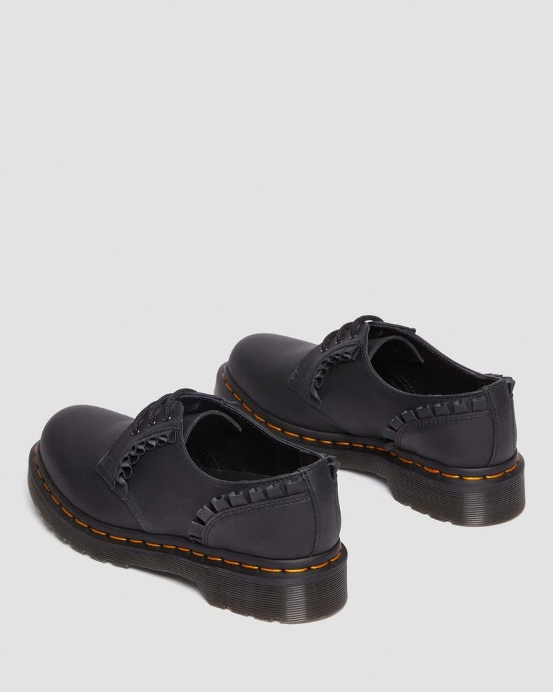 Black Dr Martens 1461 - Frill Nappa Leather Oxford Shoes (Nappa Leather) Shoes | KE02-K7RZ