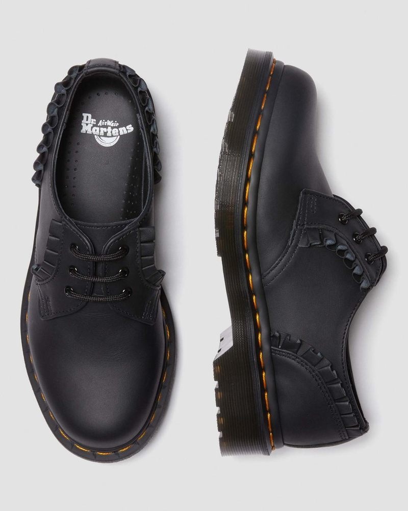 Black Dr Martens 1461 - Frill Nappa Leather Oxford Shoes (Nappa Leather) Shoes | KE02-K7RZ