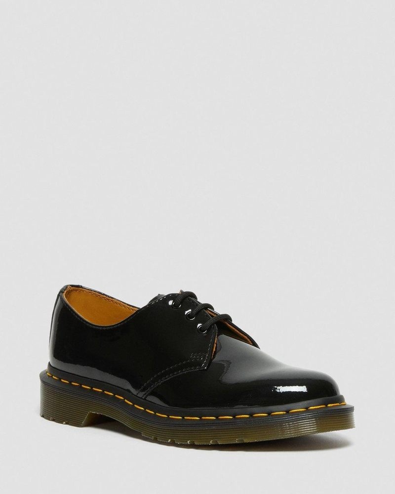 Black Dr Martens 1461 - Patent Leather Oxford Shoes (Patent Leather) Shoes | KC15-C5FT