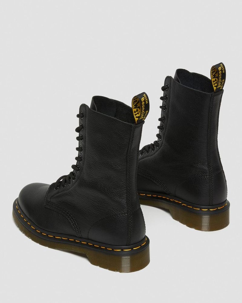 Black Dr Martens 1490 Virginia Leather Mid Calf Boots (Virginia) Boots | WQ80-Y5YU 