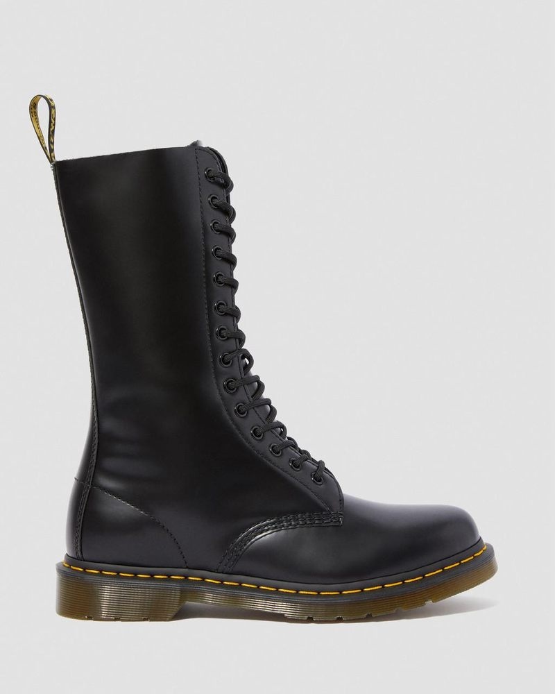 Black Dr Martens 1914 Smooth Leather Tall Boots (Smooth Leather) Boots | WA15-N6JL