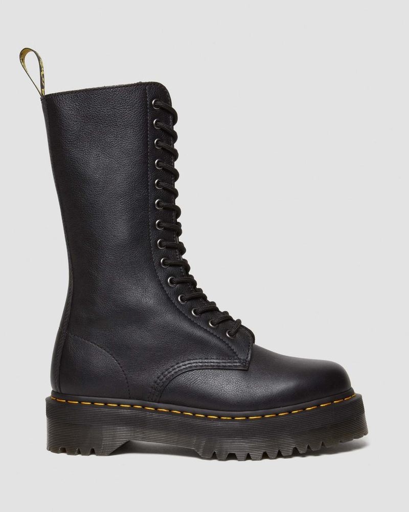 Black Dr Martens 1B99 Pisa Leather Mid Calf Lace Up Boots (Pisa) Platforms Boots | LF12-I5SV