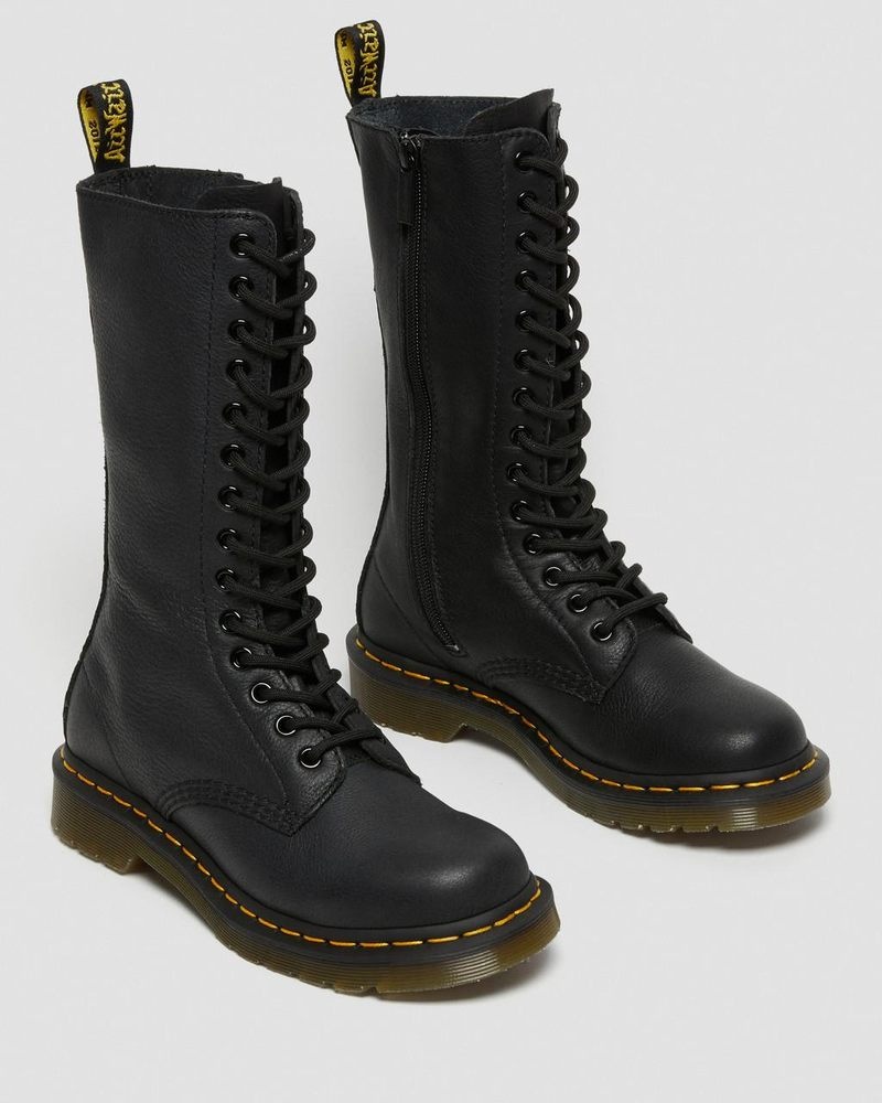 Black Dr Martens 1B99 Virginia Leather Mid Calf Boots (Virginia) Boots | WY21-K4KC