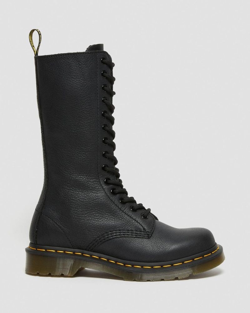 Black Dr Martens 1B99 Virginia Leather Mid Calf Boots (Virginia) Boots | WY21-K4KC