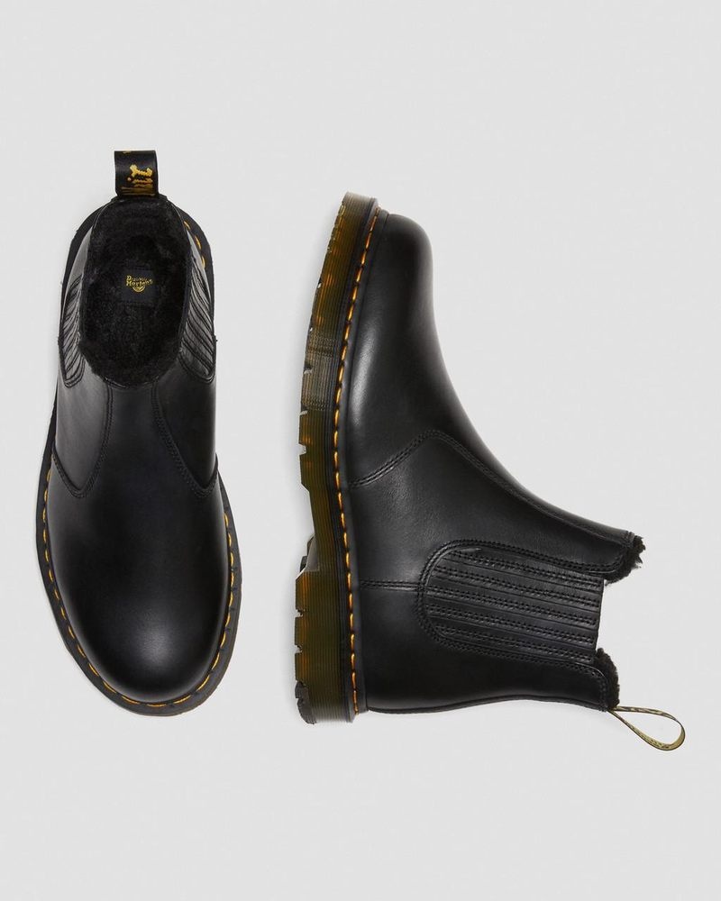 Black Dr Martens 2976 DM's Wintergrip Leather Chelsea Boots (Blizzard Wp) Boots | KN05-C3ZB