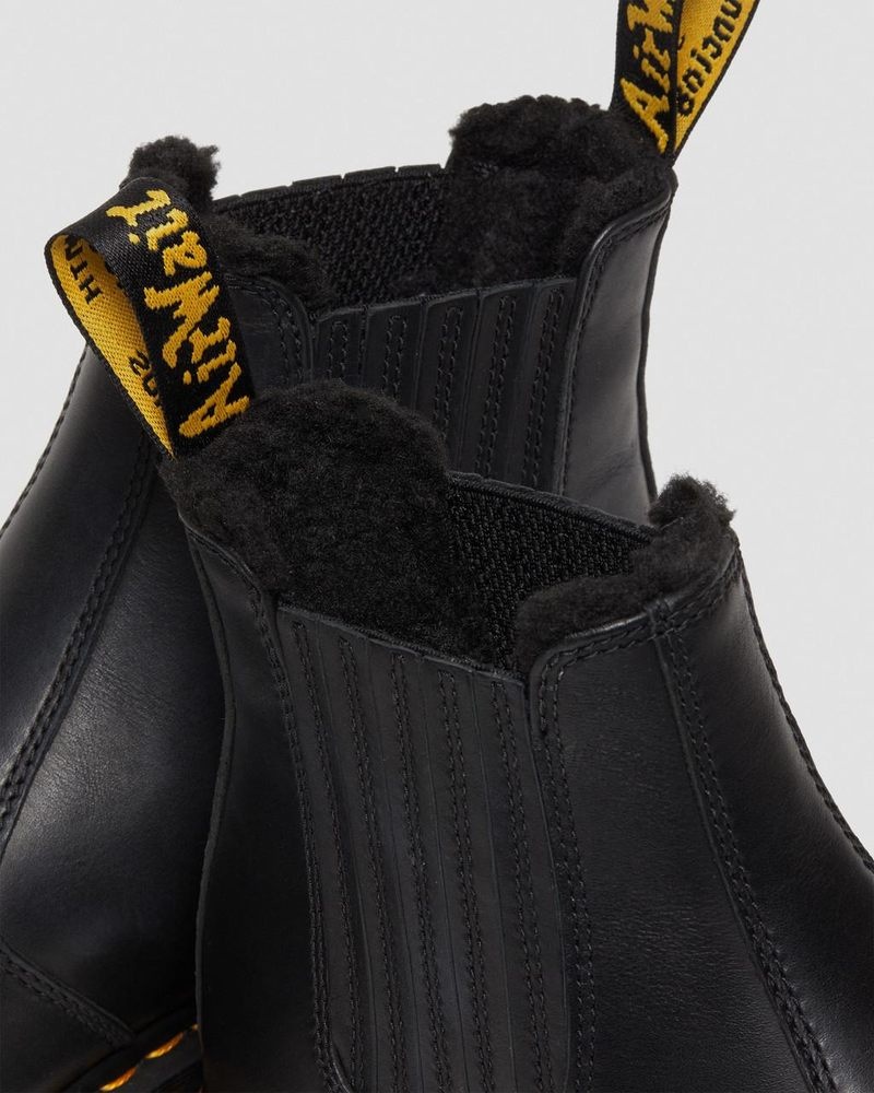 Black Dr Martens 2976 DM's Wintergrip Leather Chelsea Boots (Blizzard Wp) Boots | CB77-Y3GX