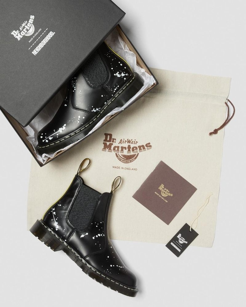 Black Dr Martens 2976 Neighborhood Smooth Leather Chelsea Boots (Smooth Leather) Boots | XV74-B3PJ