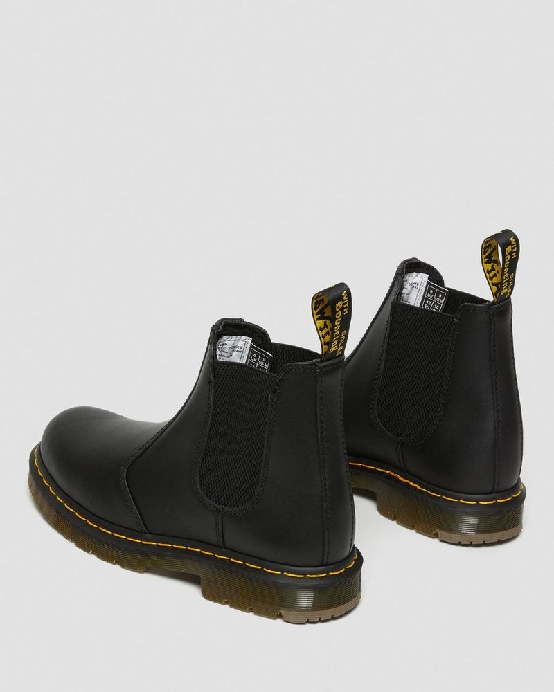 Black Dr Martens 2976 Slip Resistant Leather Chelsea Boots (Industrial Full Grain) Boots | GG78-F9RV