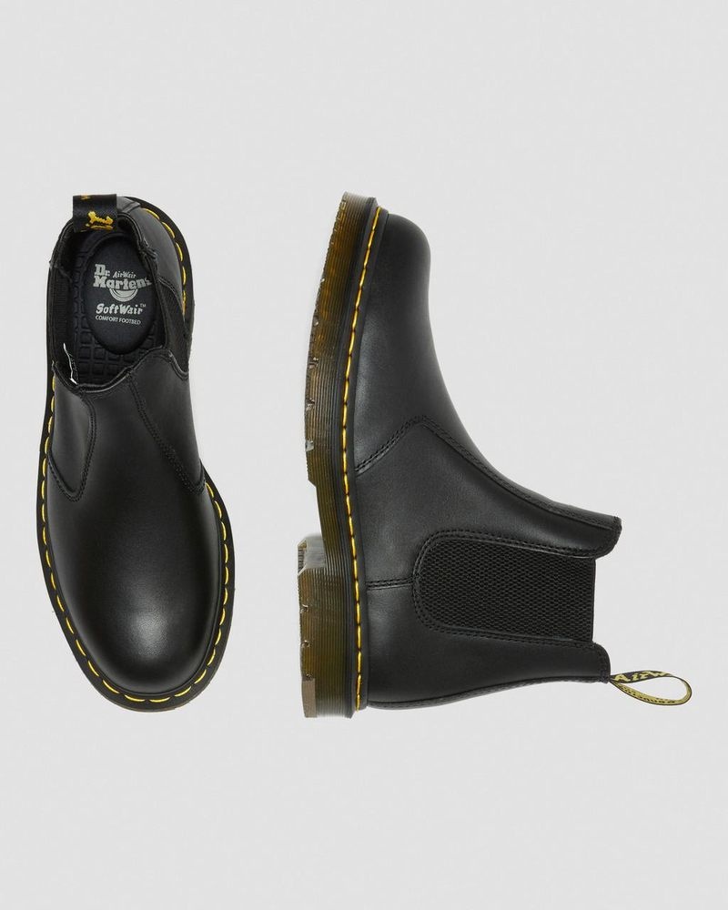 Black Dr Martens 2976 Slip Resistant Leather Chelsea Boots (Industrial Full Grain) Boots | GG78-F9RV