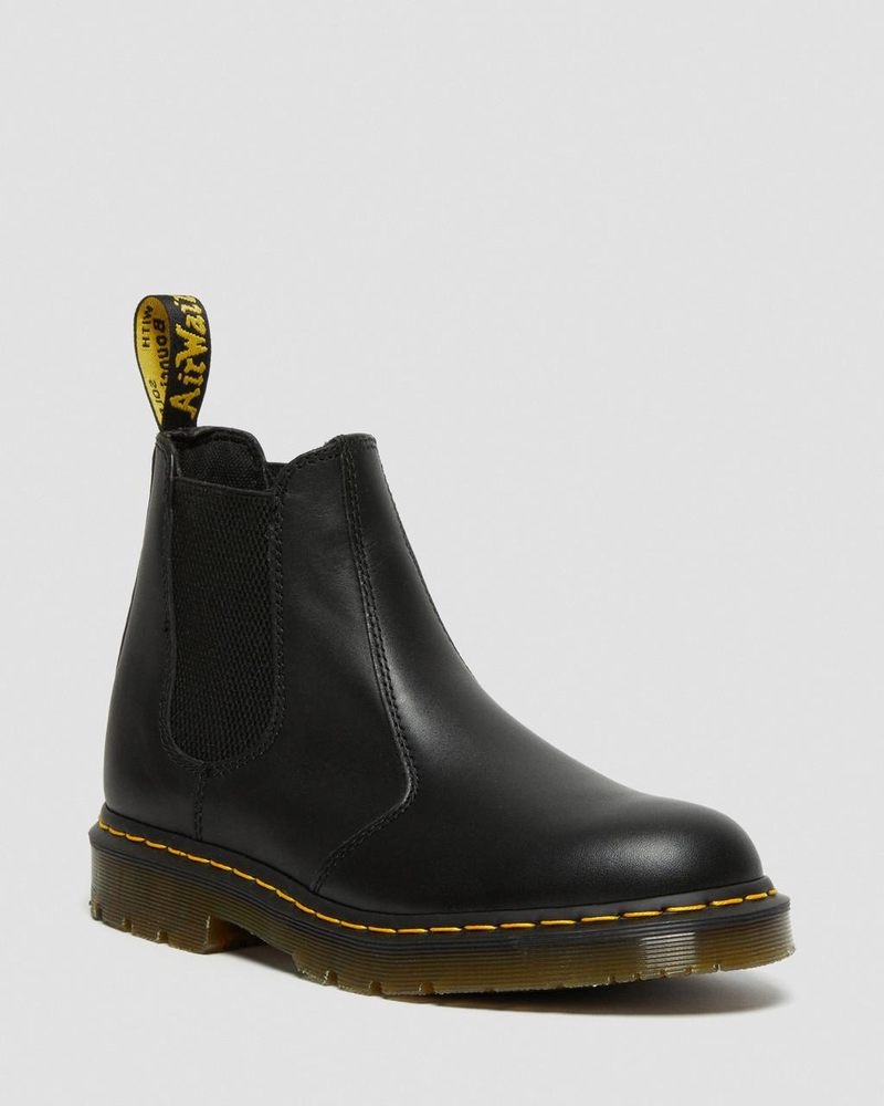 Black Dr Martens 2976 Slip Resistant Leather Chelsea Boots (Industrial Full Grain) Boots | UK87-S3QS