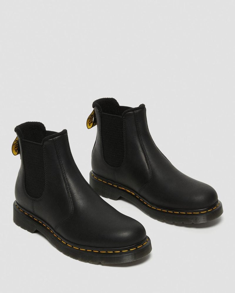 Black Dr Martens 2976 Warmwair Leather Chelsea Boots (Valor Wp) Boots | RK06-D4JX