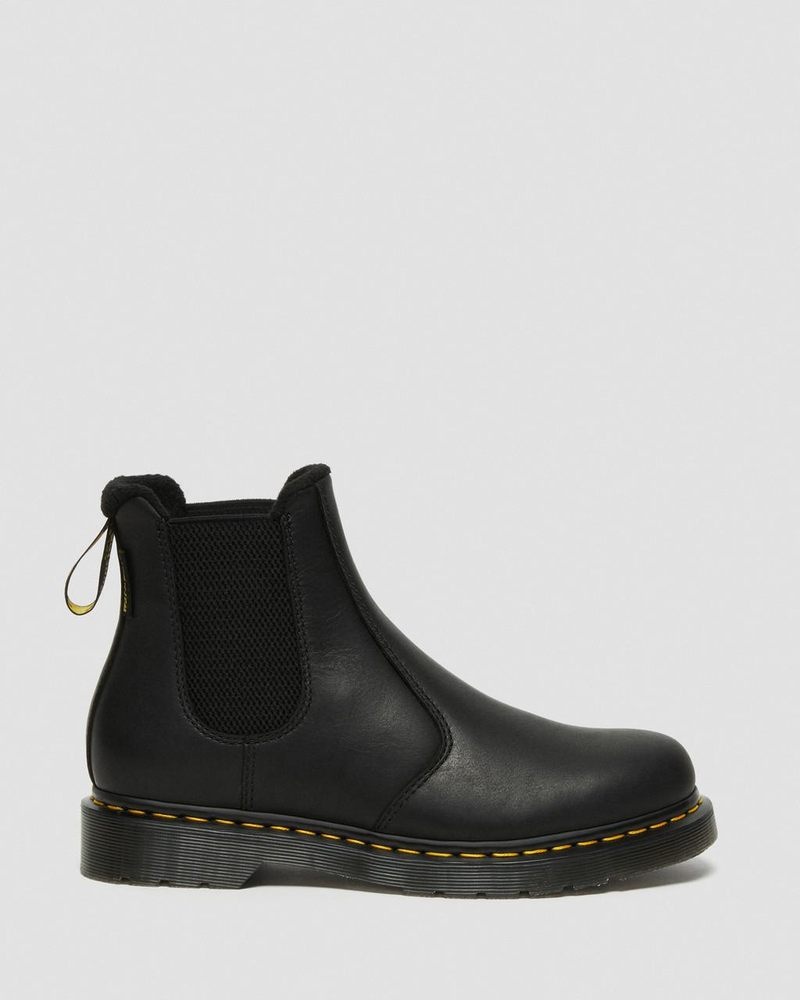 Black Dr Martens 2976 Warmwair Leather Chelsea Boots (Valor Wp) Boots | RK06-D4JX