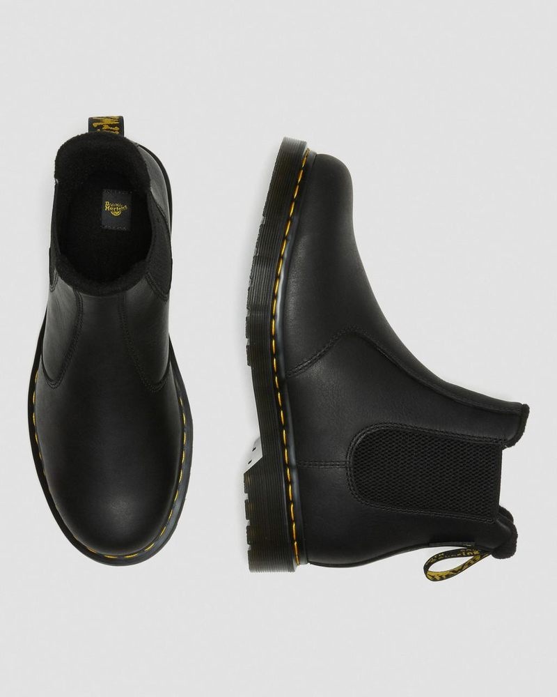 Black Dr Martens 2976 Warmwair Leather Chelsea Boots (Valor Wp) Boots | RK06-D4JX