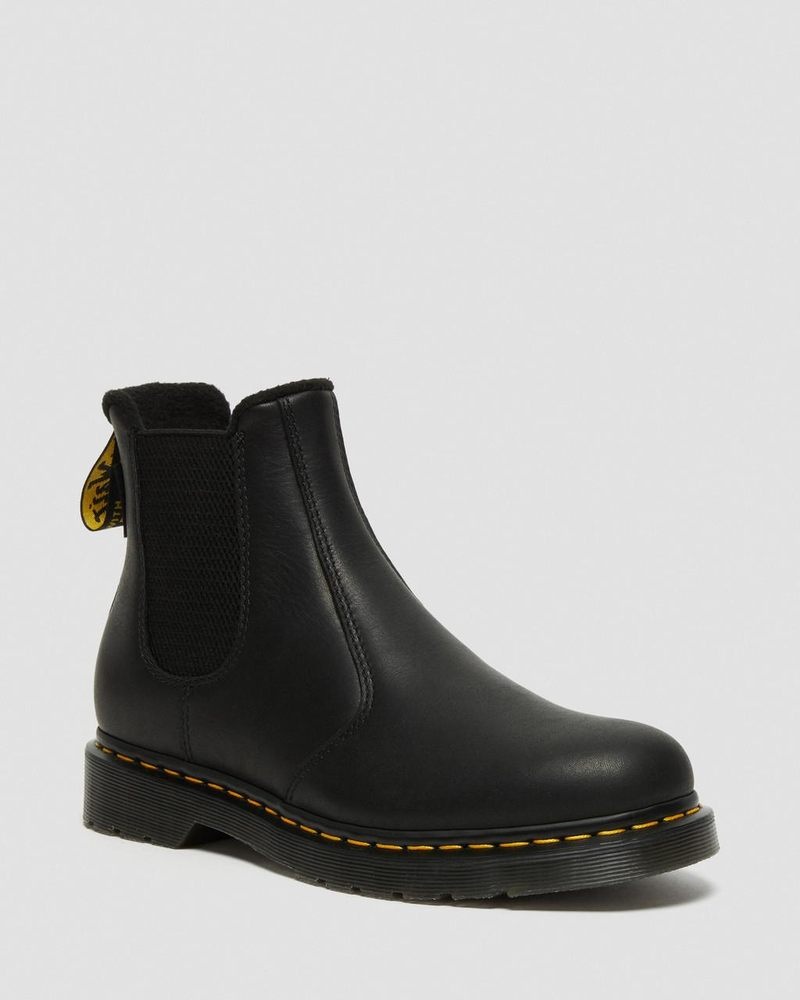 Black Dr Martens 2976 Warmwair Leather Chelsea Boots (Valor Wp) Boots | RK06-D4JX