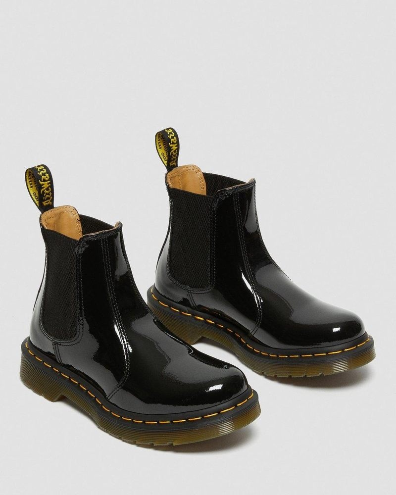 Black Dr Martens 2976 - Patent Leather Chelsea Boots (Patent Leather) Boots | EY30-R9EH