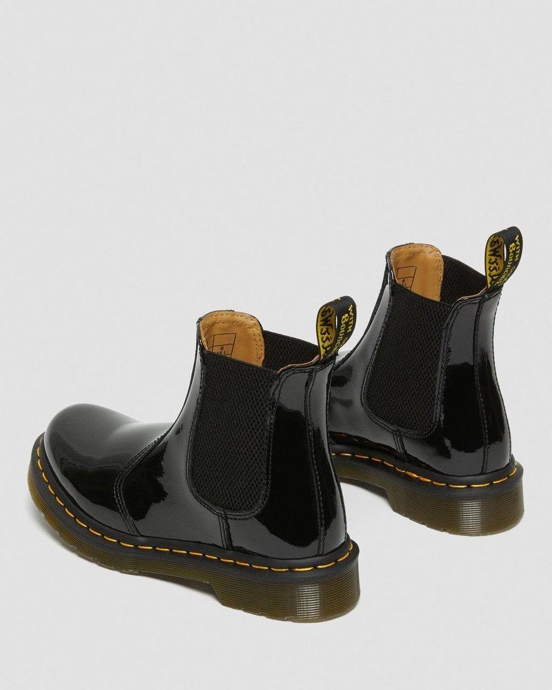 Black Dr Martens 2976 - Patent Leather Chelsea Boots (Patent Leather) Boots | EY30-R9EH