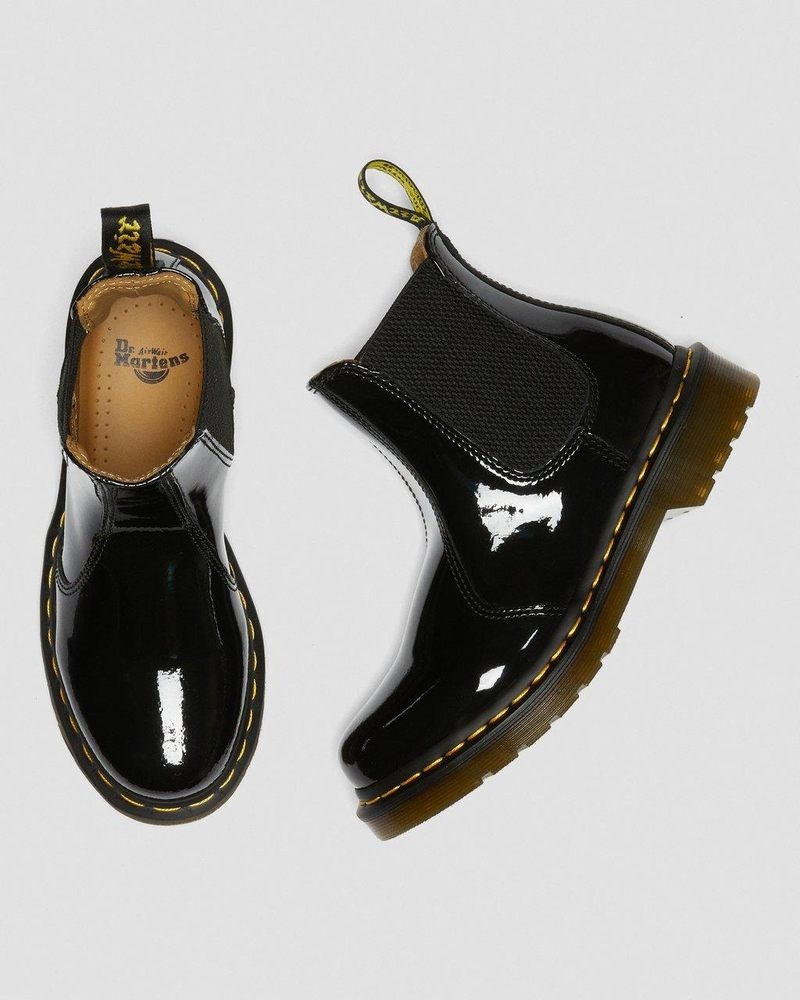 Black Dr Martens 2976 - Patent Leather Chelsea Boots (Patent Leather) Boots | EY30-R9EH