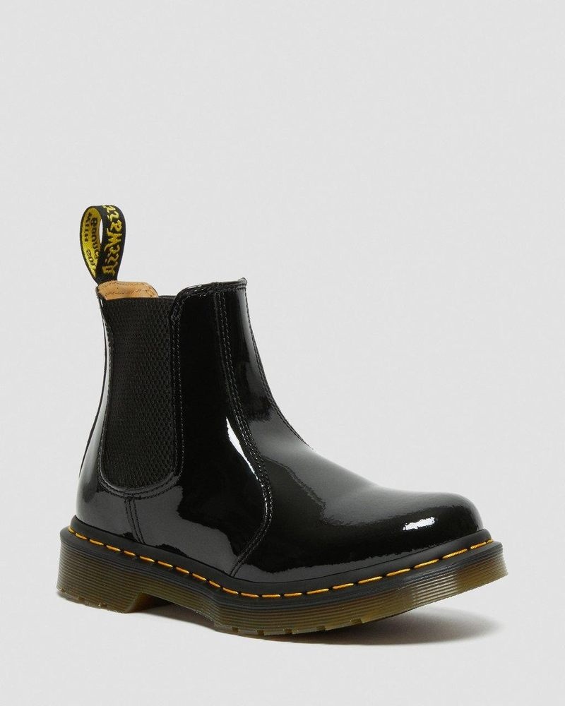 Black Dr Martens 2976 - Patent Leather Chelsea Boots (Patent Leather) Boots | EY30-R9EH