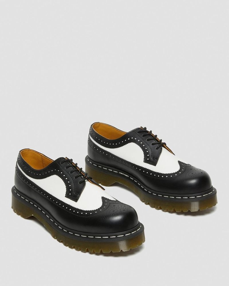 Black Dr Martens 3989 Bex Smooth Leather Brogue Shoes (Smooth Leather) Platforms | PU84-S7LH