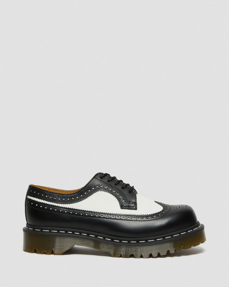 Black Dr Martens 3989 Bex Smooth Leather Brogue Shoes (Smooth Leather) Platforms | PU84-S7LH