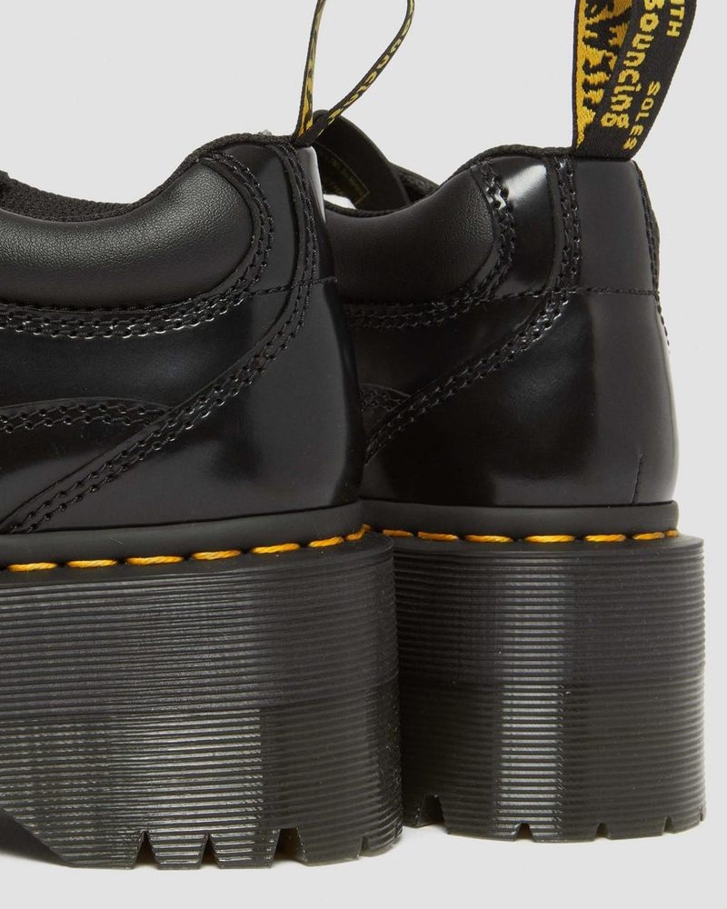 Black Dr Martens 5-Eye Max Buttero Leather Platform Shoes (Buttero) Platforms | VZ14-T7WR