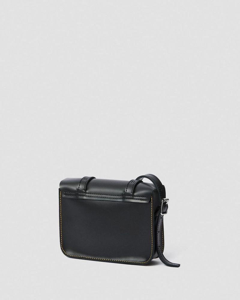 Black Dr Martens 7 Inch Leather Crossbody Bag (Smooth Leather) Bags & Backpacks | AP13-O4LV