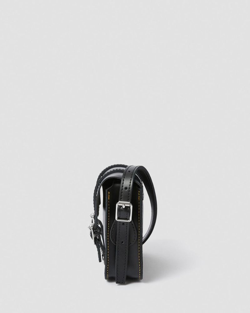 Black Dr Martens 7 Inch Leather Crossbody Bag (Smooth Leather) Bags & Backpacks | AP13-O4LV