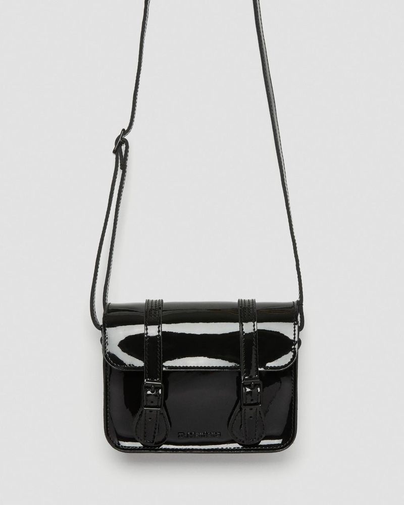 Black Dr Martens 7 inch Patent Leather Crossbody Bag (Patent Leather) Bags & Backpacks | ZK26-X3OD