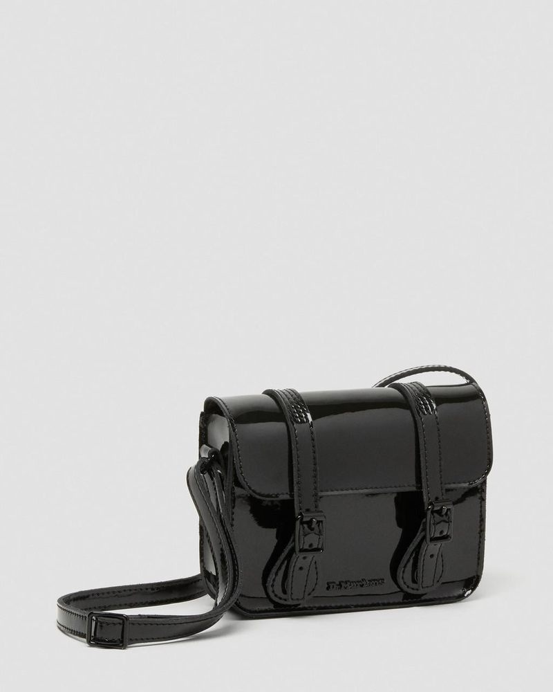 Black Dr Martens 7 inch Patent Leather Crossbody Bag (Patent Leather) Bags & Backpacks | ZK26-X3OD