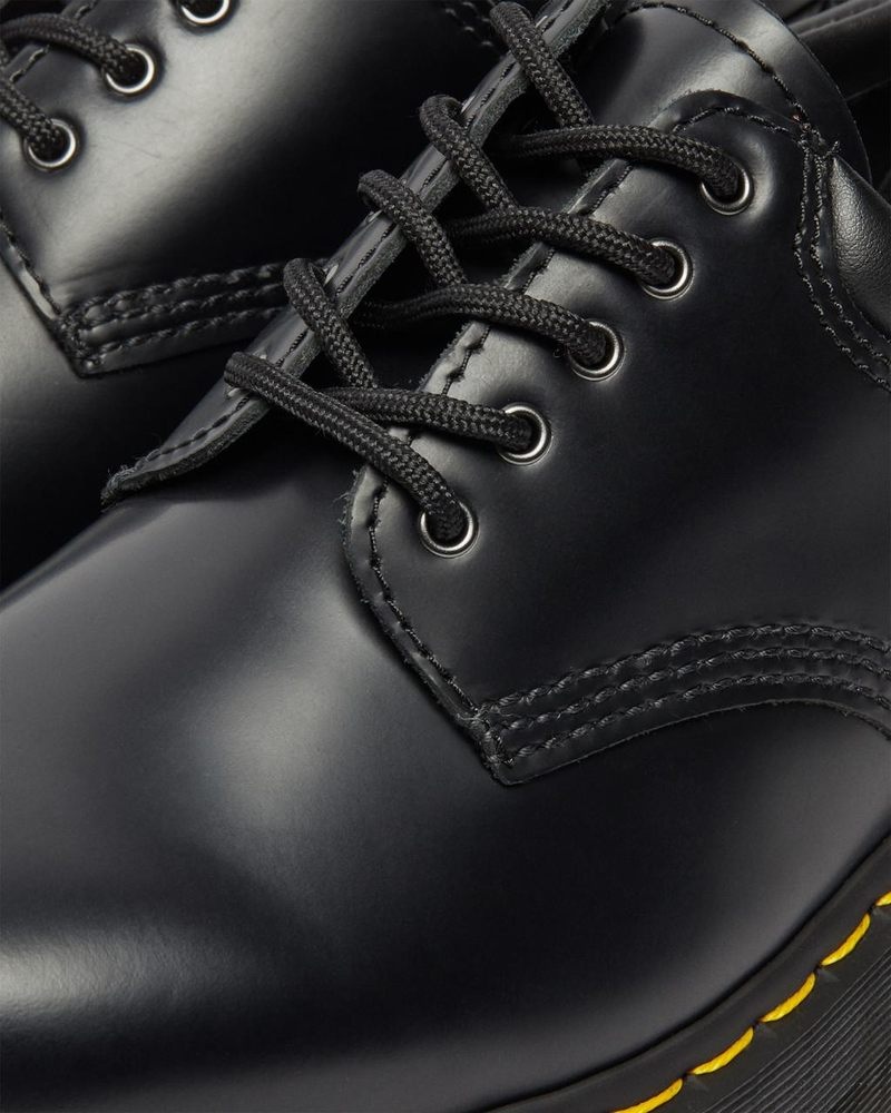 Black Dr Martens 8053 Leather Platform Casual Shoes (Polished Smooth) Platforms | CF56-D8ED