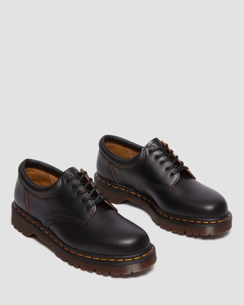 Black Dr Martens 8053 Vintage Smooth Leather Oxford Shoes (Vintage Smooth) Shoes | LY99-I5AL