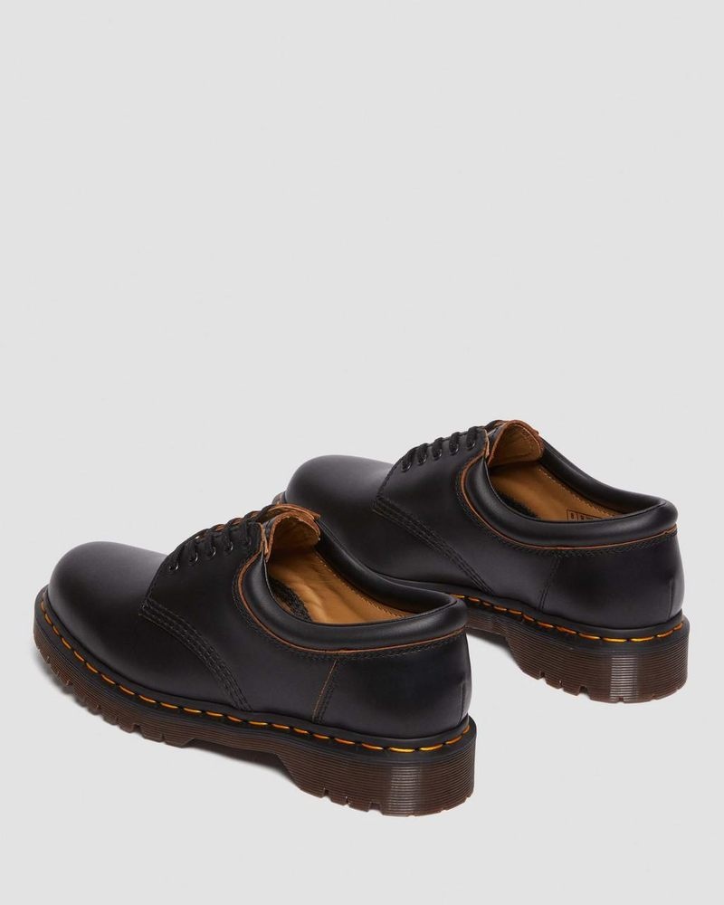 Black Dr Martens 8053 Vintage Smooth Leather Oxford Shoes (Vintage Smooth) Shoes | LY99-I5AL