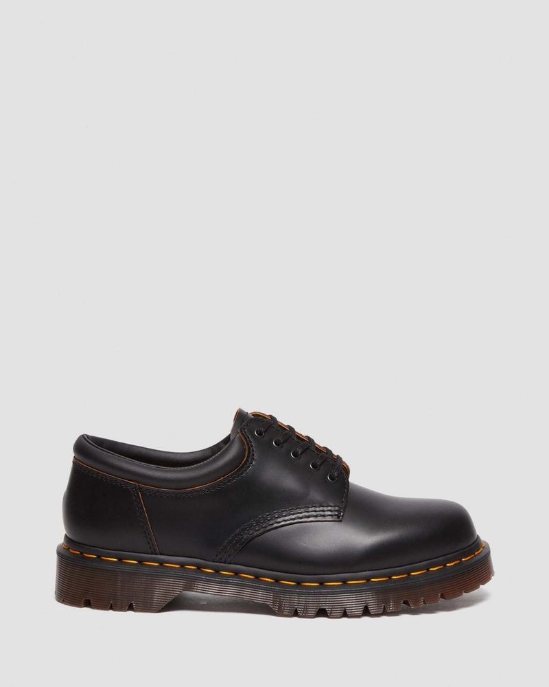 Black Dr Martens 8053 Vintage Smooth Leather Oxford Shoes (Vintage Smooth) Shoes | LY99-I5AL