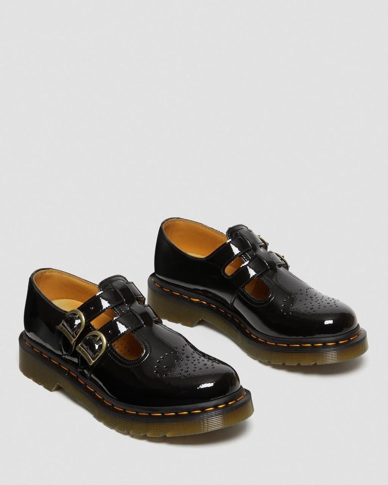 Black Dr Martens 8065 Patent Leather Mary Jane Shoes (Patent Leather) Shoes | EJ90-W6CN