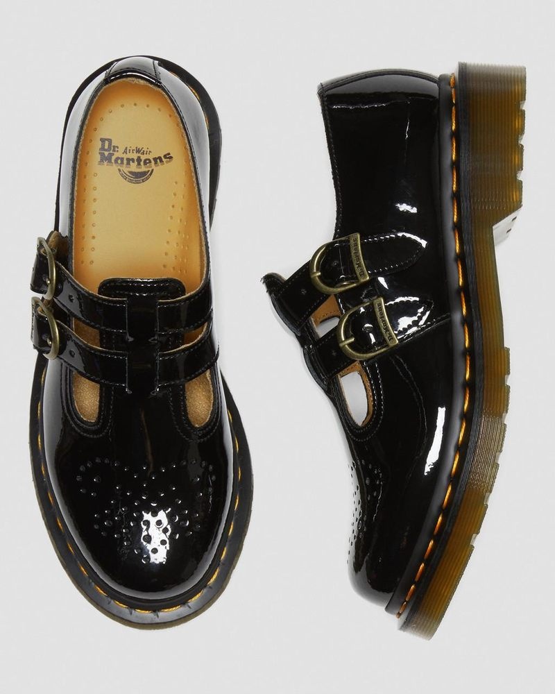 Black Dr Martens 8065 Patent Leather Mary Jane Shoes (Patent Leather) Shoes | EJ90-W6CN