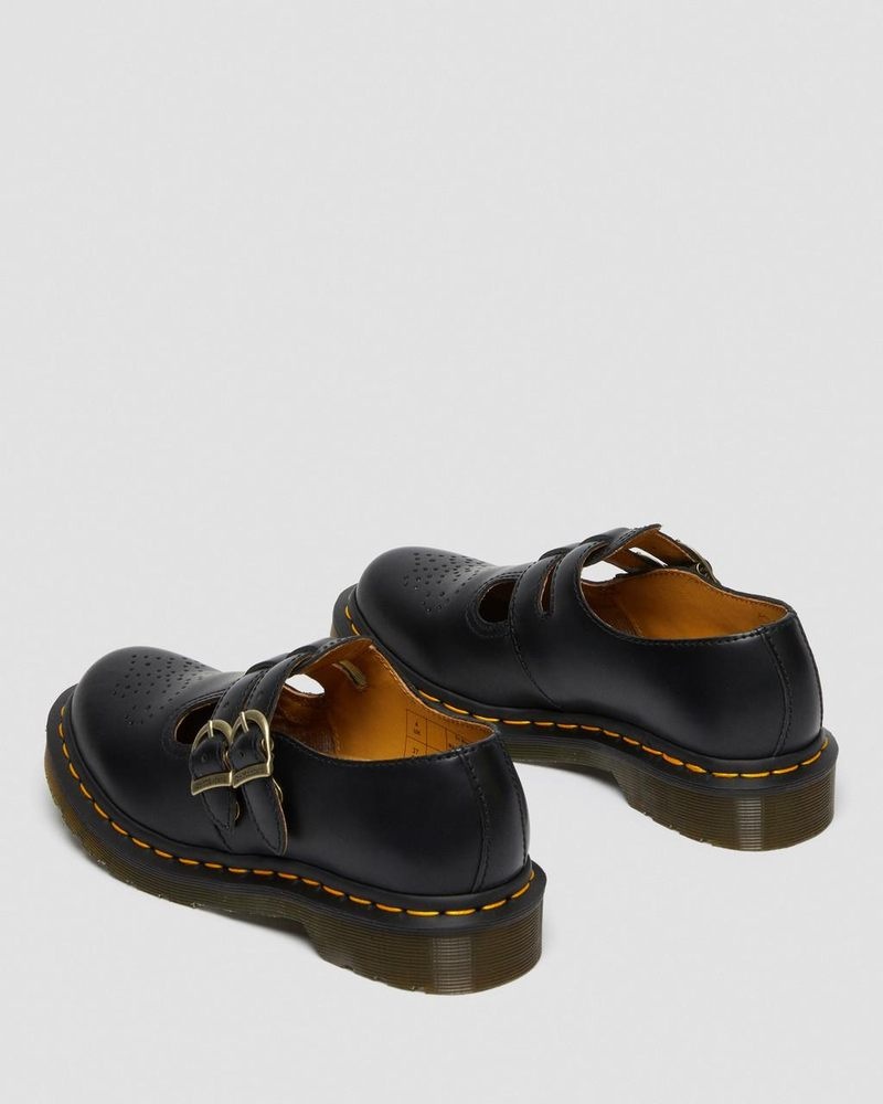 Black Dr Martens 8065 Smooth Leather Mary Jane Shoes (Smooth Leather) Shoes | LB18-Q2RN