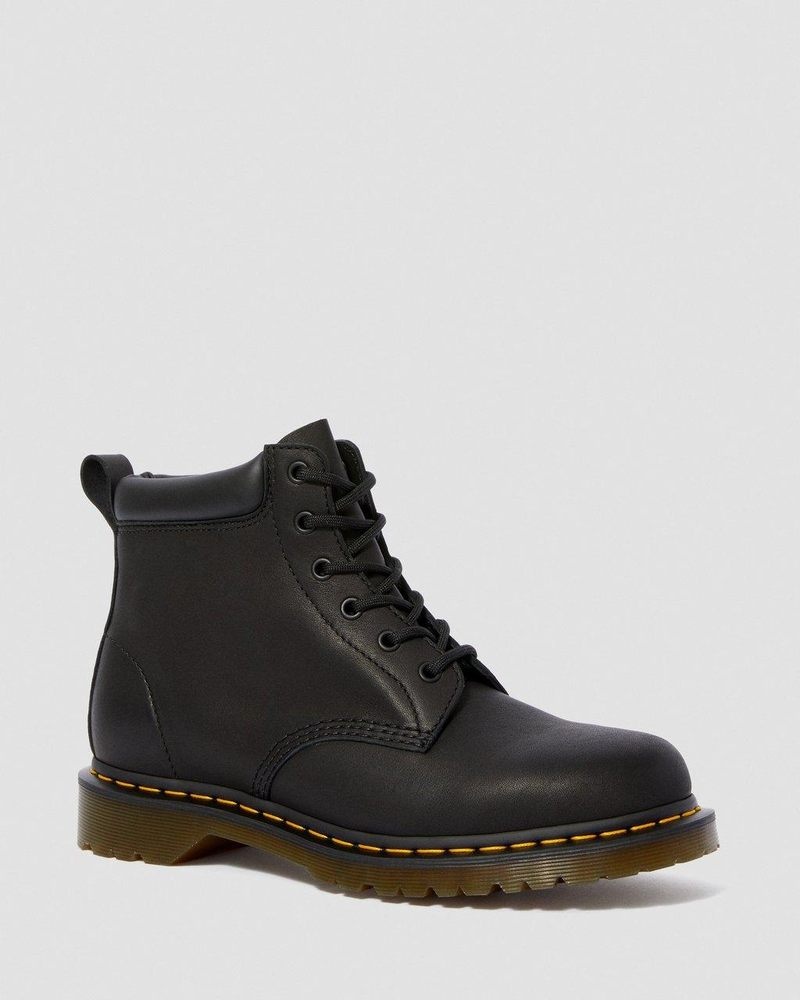 Black Dr Martens 939 Ben Boot Leather Lace Up Boots (Greasy) Boots | CP13-B6LY