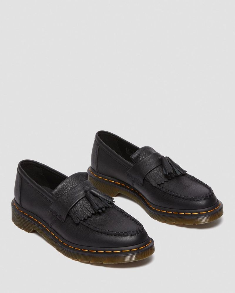 Black Dr Martens Adrian - Virginia Leather Tassel Loafers (Virginia) Shoes | JJ76-L4OU