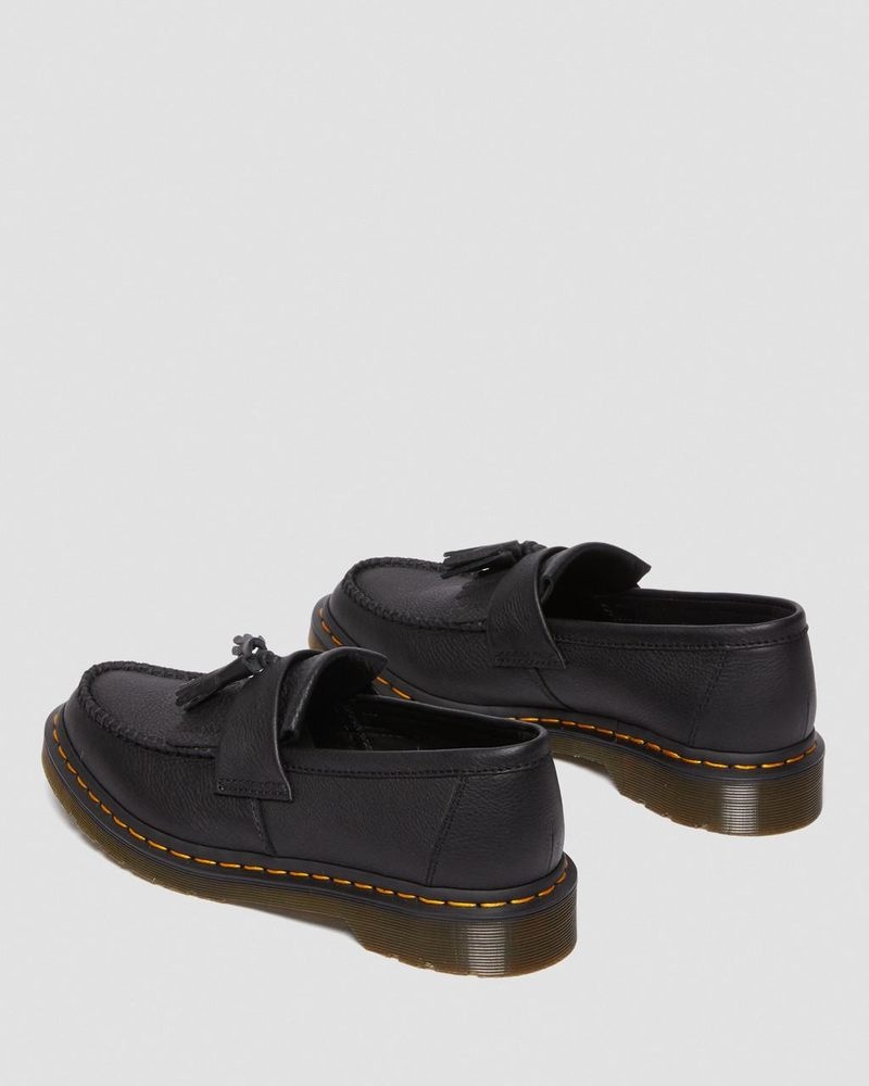 Black Dr Martens Adrian - Virginia Leather Tassel Loafers (Virginia) Shoes | JJ76-L4OU