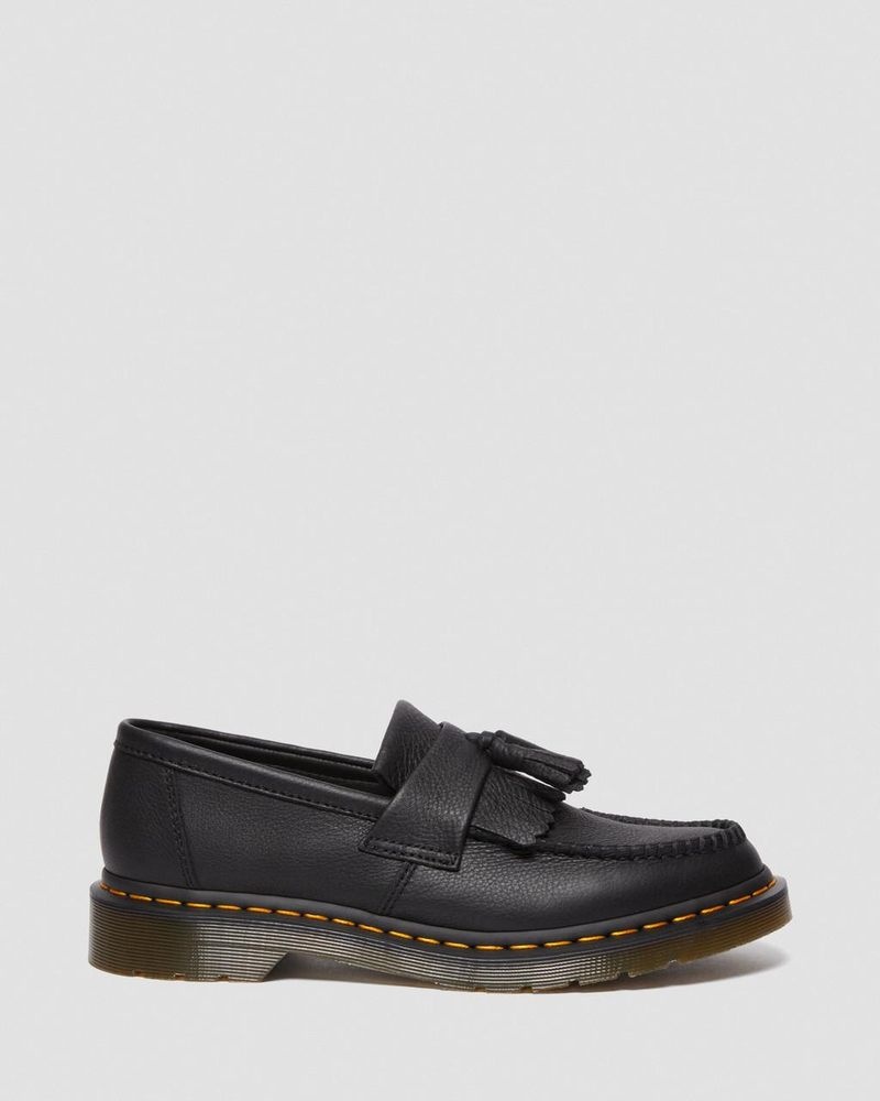 Black Dr Martens Adrian - Virginia Leather Tassel Loafers (Virginia) Shoes | JJ76-L4OU