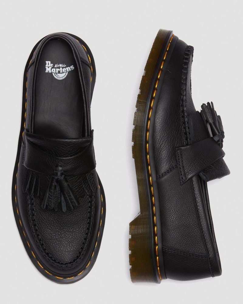 Black Dr Martens Adrian - Virginia Leather Tassel Loafers (Virginia) Shoes | JJ76-L4OU