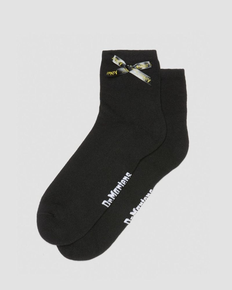 Black Dr Martens Ankle Bow Organic Cotton Blend Socks (Cotton Blend) Socks | GO41-E7IX