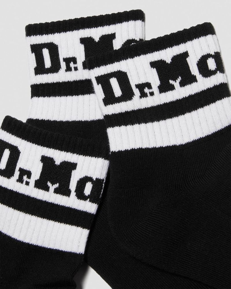 Black Dr Martens Athletic Logo Cotton Blend Short 3-Pack Socks (Cotton Blend) Socks | KB85-V7LE