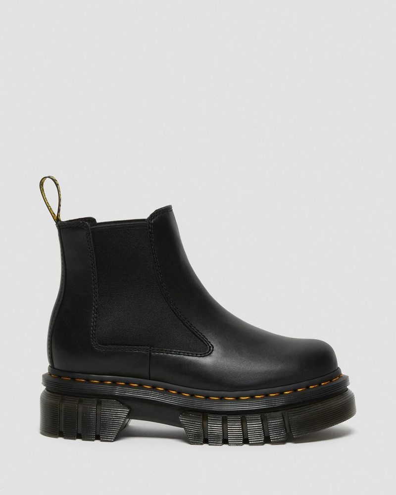 Black Dr Martens Audrick Nappa Leather Platform Chelsea Boots (Nappa Lux) Platforms Boots | SH95-K6TN