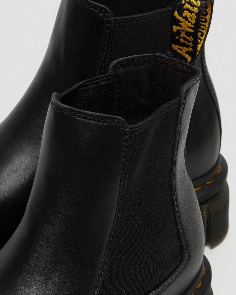 Black Dr Martens Audrick Nappa Leather Platform Chelsea Boots (Nappa Lux) Platforms Boots | SH95-K6TN