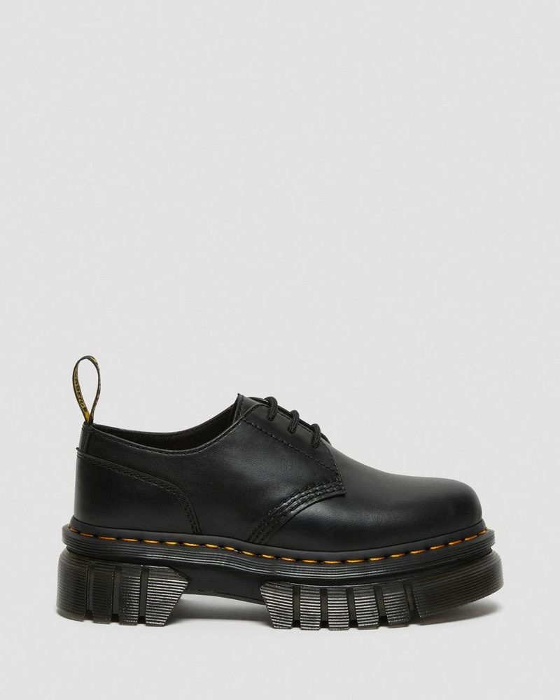 Black Dr Martens Audrick Nappa Leather Platform Shoes (Nappa Lux) Platforms Shoes | RY77-K1GA