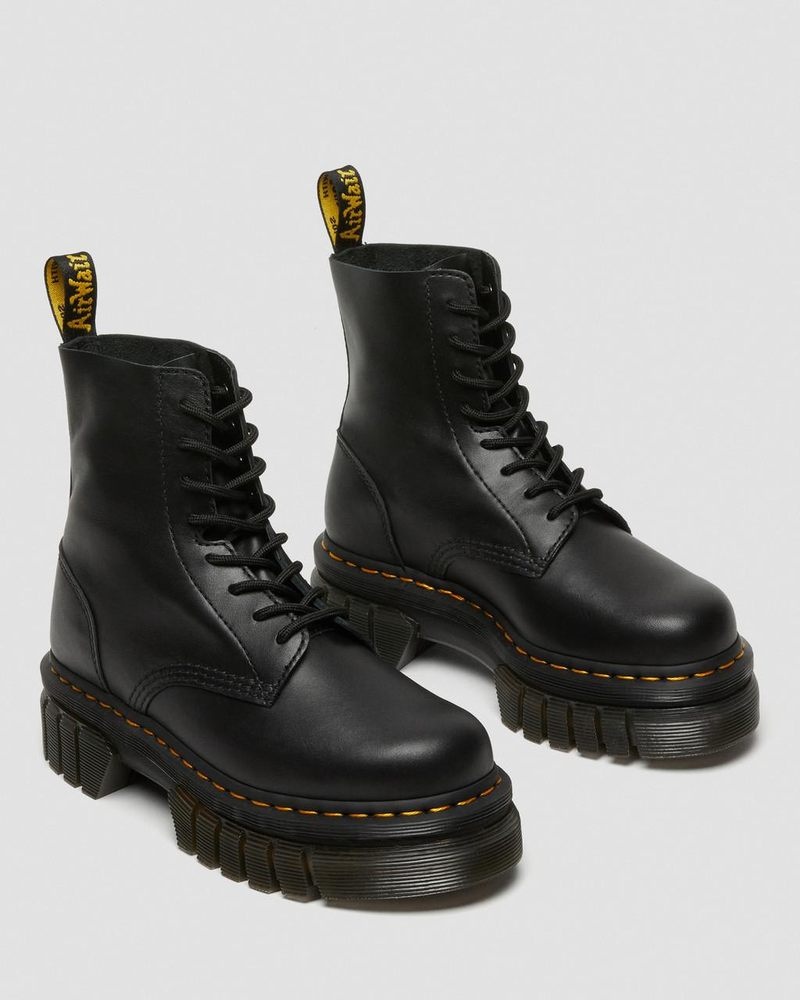 Black Dr Martens Audrick Nappa Leather Platform Ankle Boots (Nappa Lux) Platforms Boots | KD85-F0IG