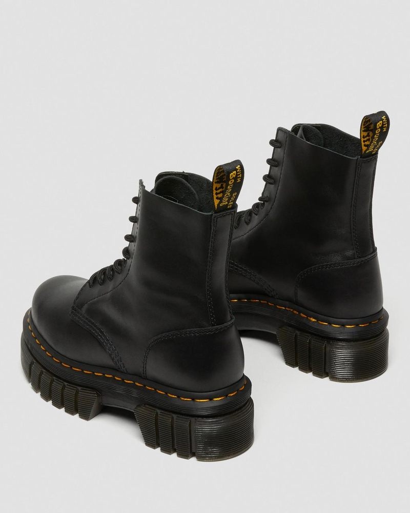 Black Dr Martens Audrick Nappa Leather Platform Ankle Boots (Nappa Lux) Platforms Boots | KD85-F0IG