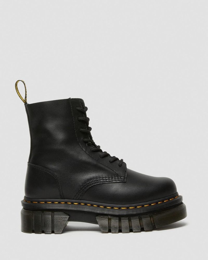 Black Dr Martens Audrick Nappa Leather Platform Ankle Boots (Nappa Lux) Platforms Boots | KD85-F0IG